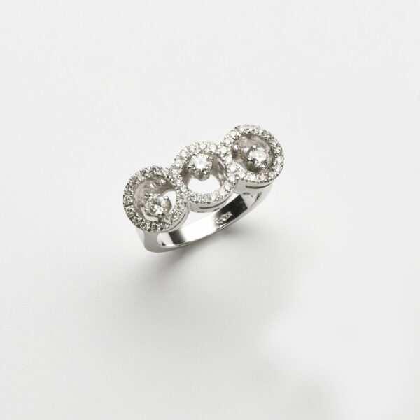 Anello Oro Bianco 18KT <br> Diamanti