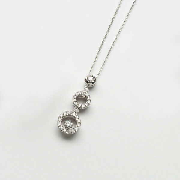 Girocollo in Oro Bianco 18KT <br> Diamanti