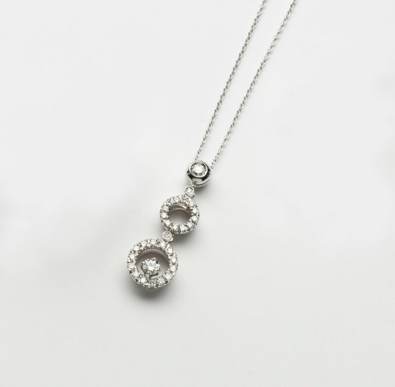Girocollo in Oro Bianco 18KT <br> Diamanti