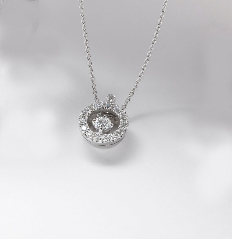 Girocollo in Oro Bianco 18KT <br> Diamanti