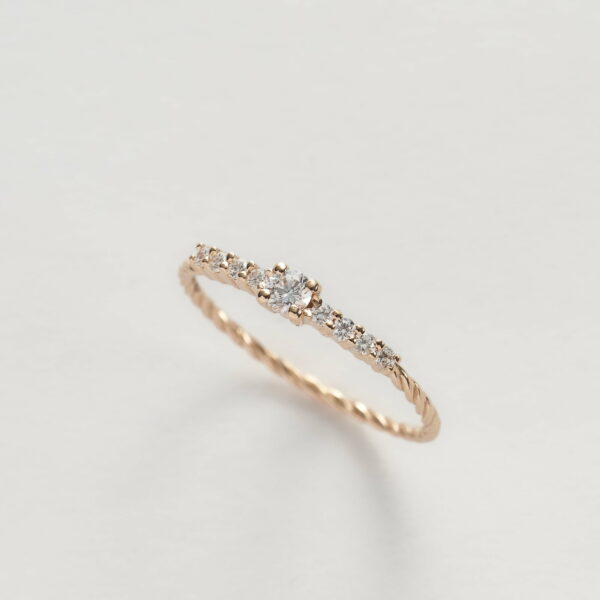 Anello Oro Rosa 18KT <br> Diamanti