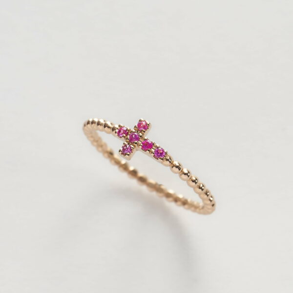 Anello Oro Rosa 18KT <br> Zaffiri Rosa